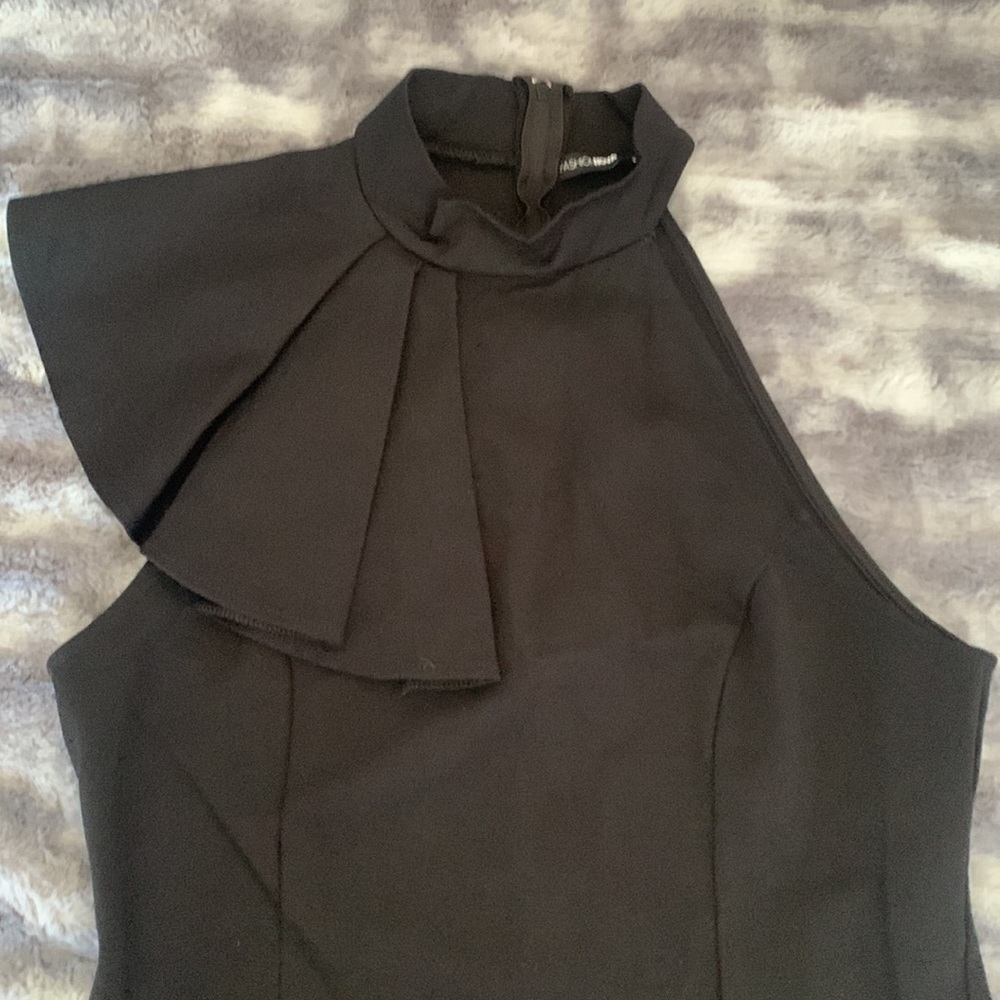 Fashion Nova Black Ruffle Butter midi Dress | Size XL